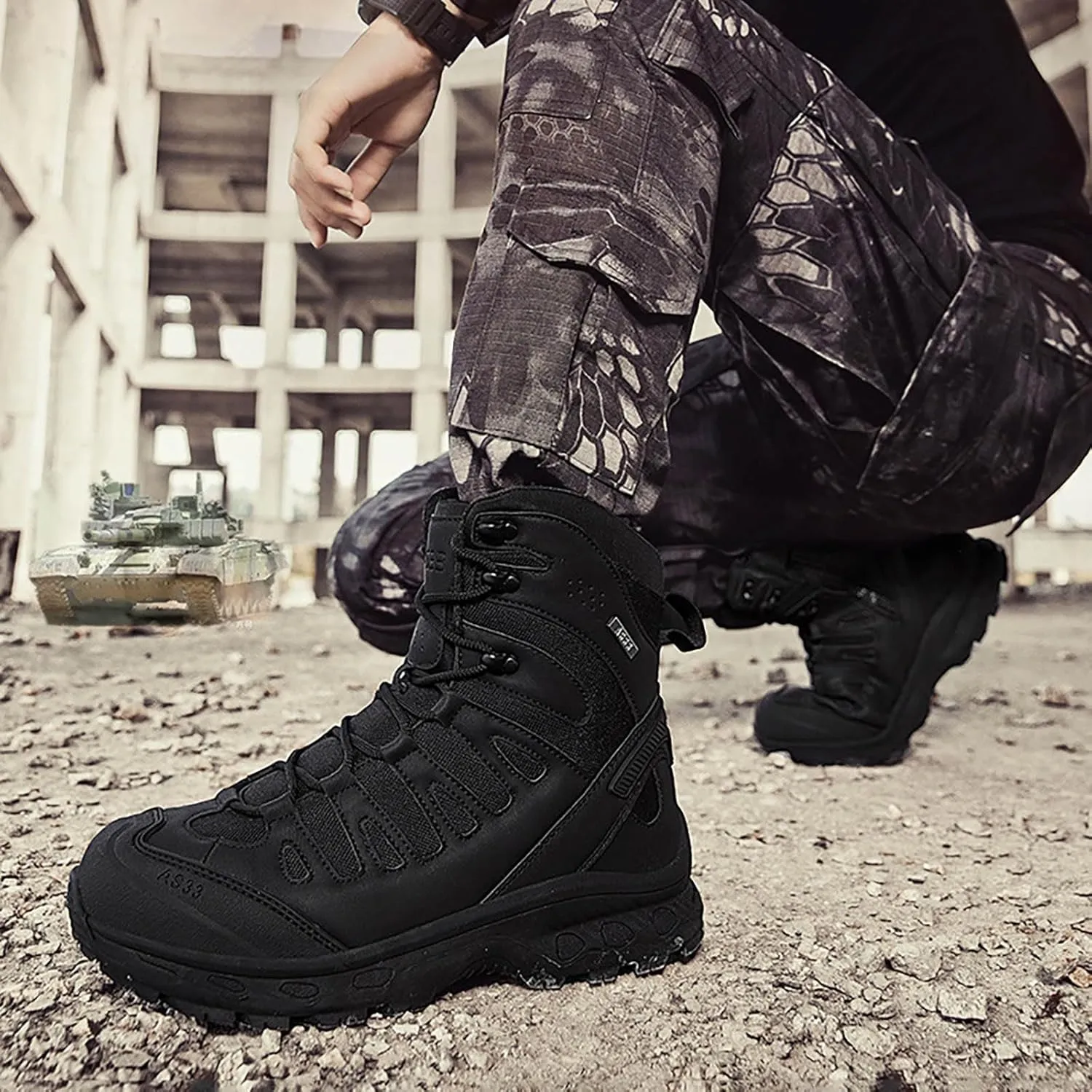 Breathable & Comfortable Sneaker New Mid Top Durable Ankle Boots Men Outdoor Mountaineering Hiking Shoes Camping Riding
