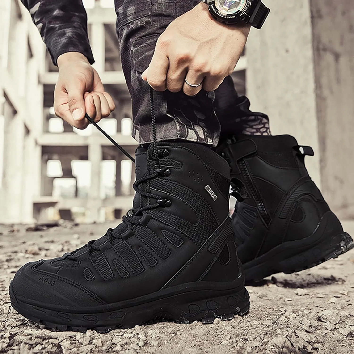 Breathable & Comfortable Sneaker New Mid Top Durable Ankle Boots Men Outdoor Mountaineering Hiking Shoes Camping Riding