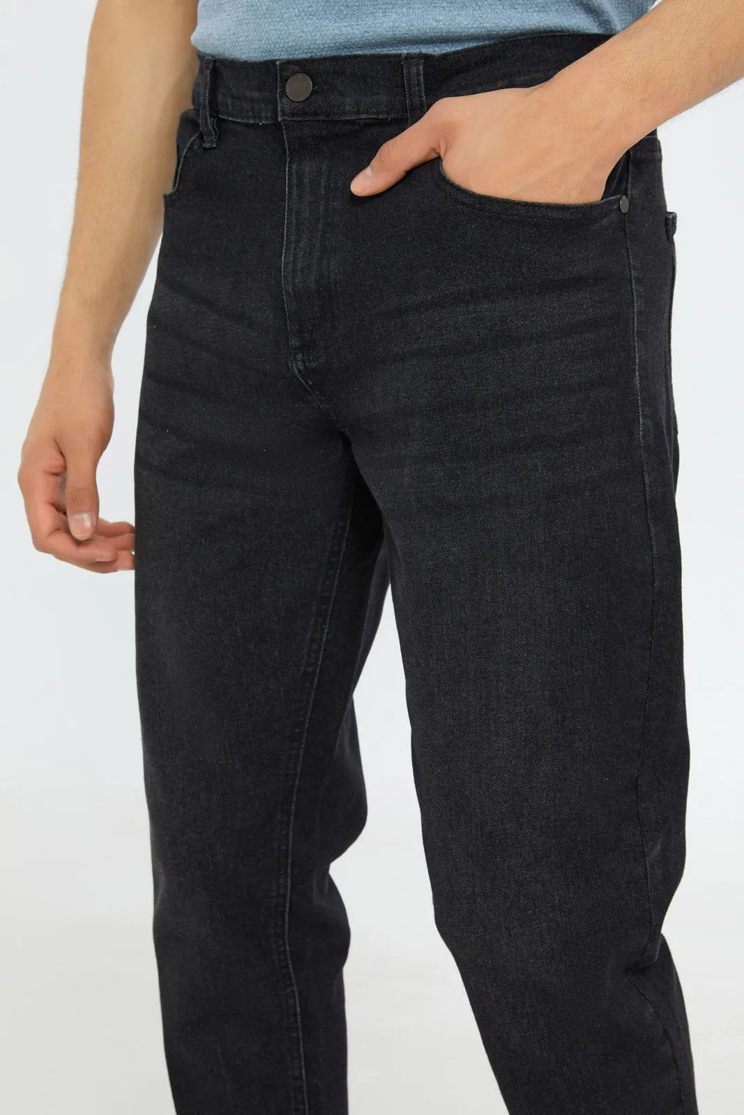 Charcoal Basic 5-Pocket Slim Fit Jeans