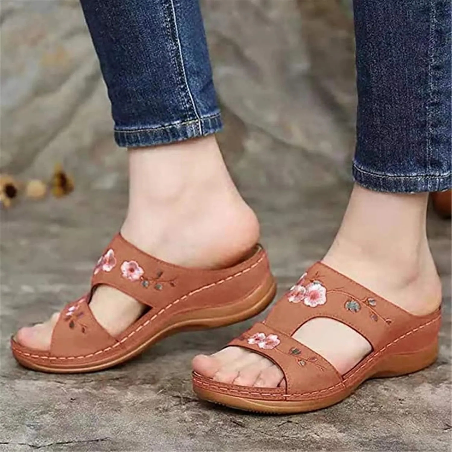 Ladmiple Womens Sandals Dressy Casual Comfortable Fashion Orthotic Slides Athletic Slip On Orthopedic Flip Flops Slippers