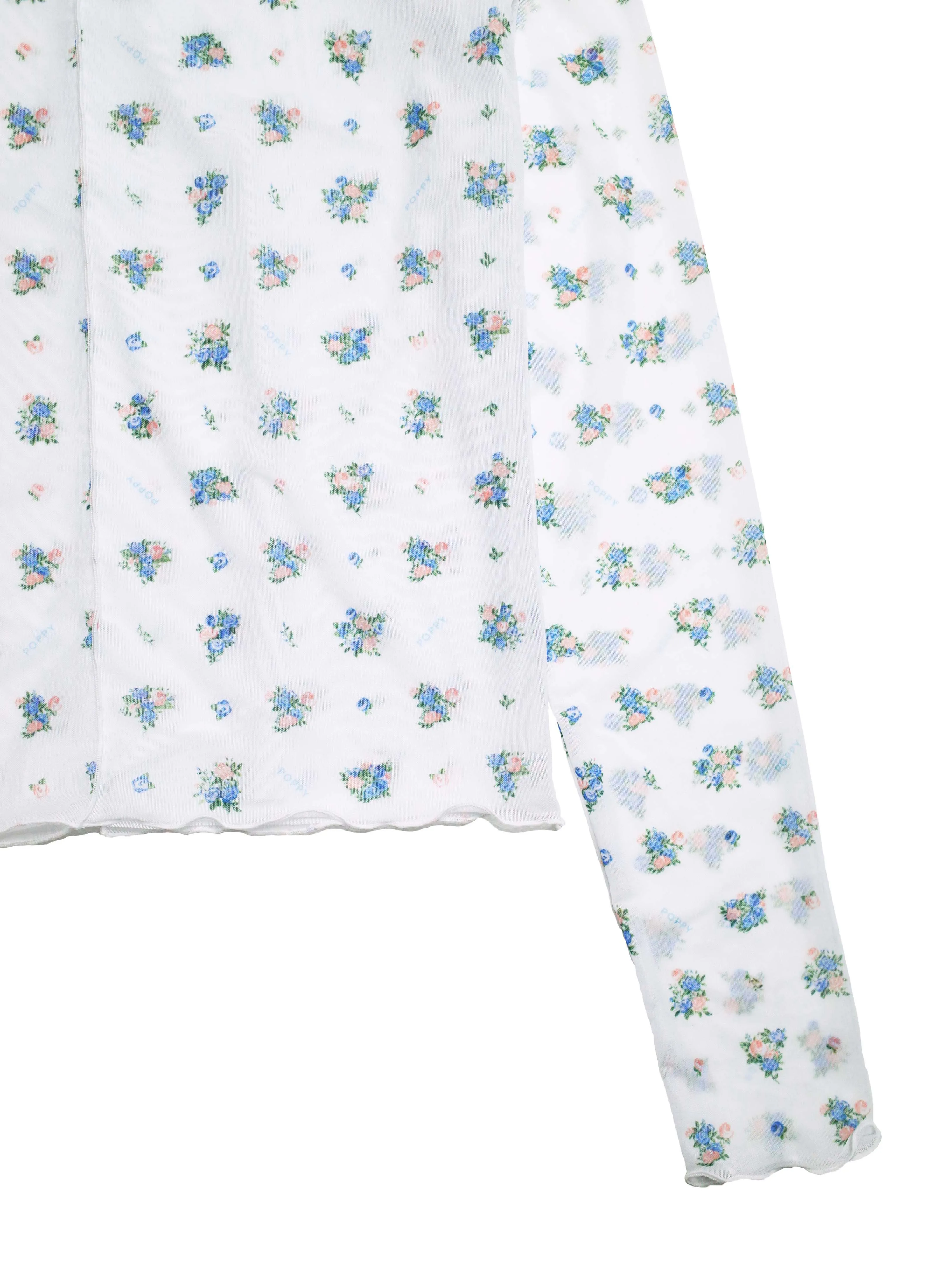 POPPY flower see-through tops (High neck)