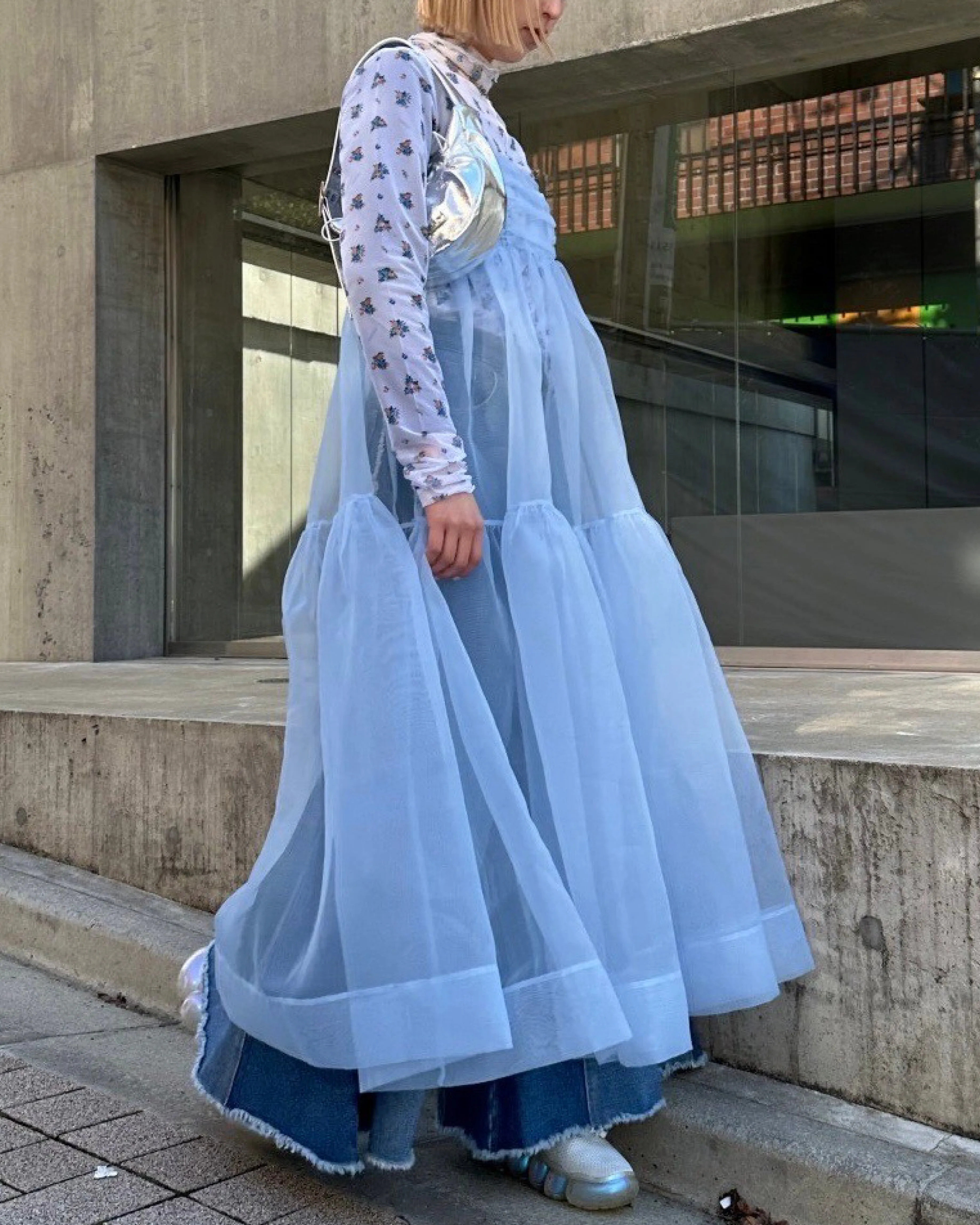 POPPY flower see-through tops (High neck)