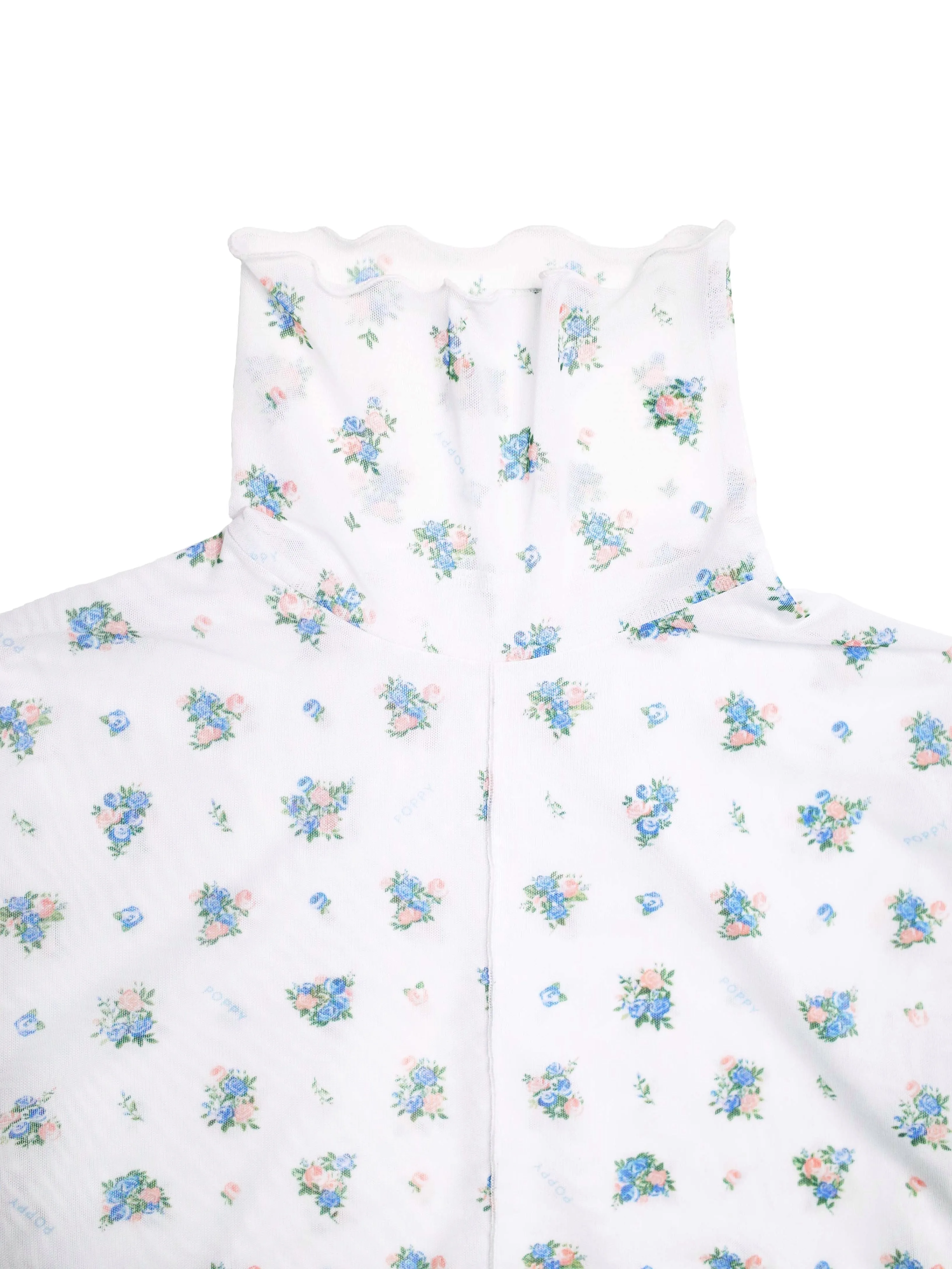 POPPY flower see-through tops (High neck)
