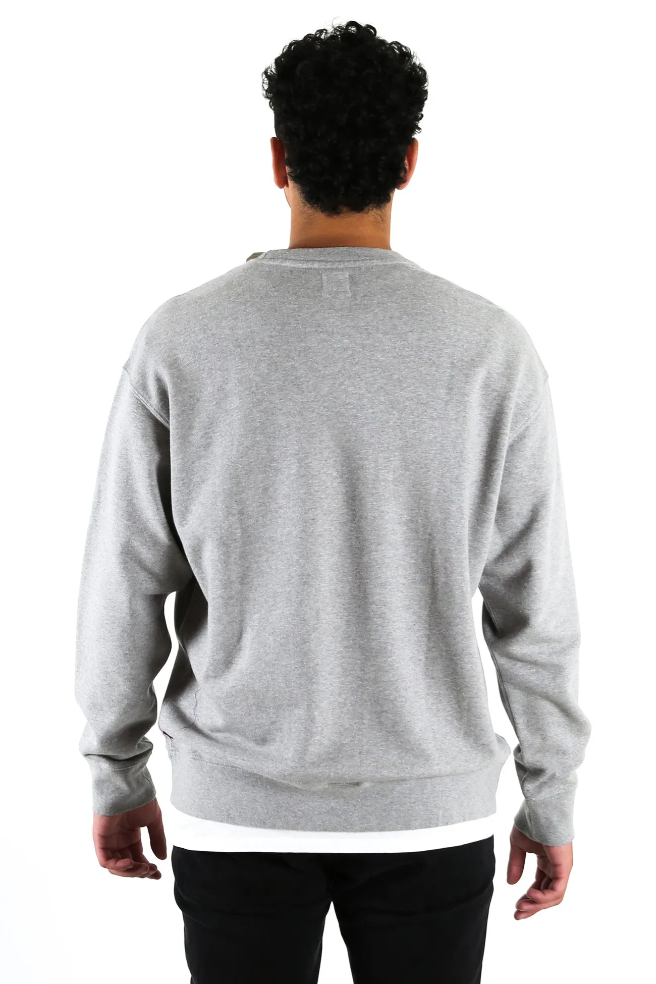 Relaxed Graphic Crew Neck Sweatshirt Grey Marle