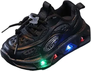 Toddler Baby Fashion LED Light Shoes Kids Boys Girls Non Slip Breathable Wide Mesh Sneakers Flashing Sports Shoes